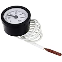 rongweiwang 52mm Dial termómetro capilar Medidor de Temperatura con el termómetro con Sensor 120 1-15 m Sensor 0-120…
